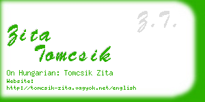 zita tomcsik business card